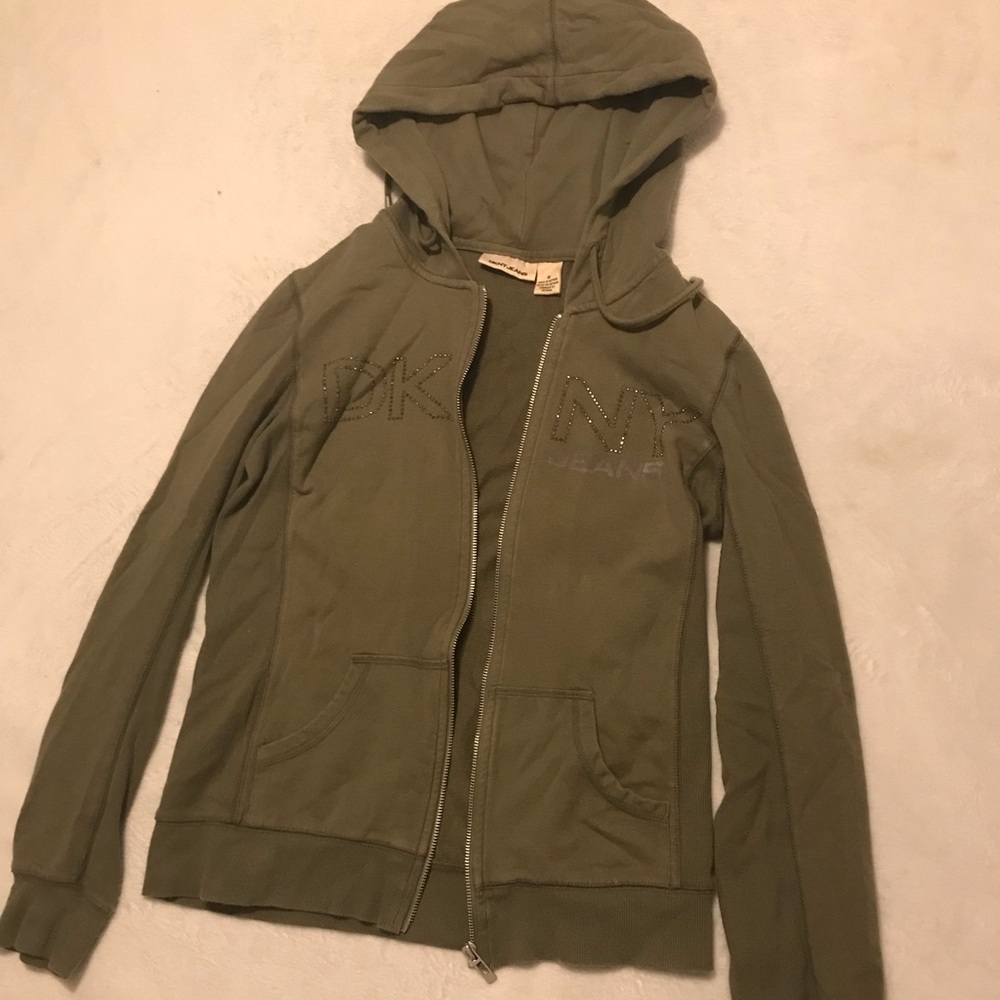 DKNY Zip up hoodie green